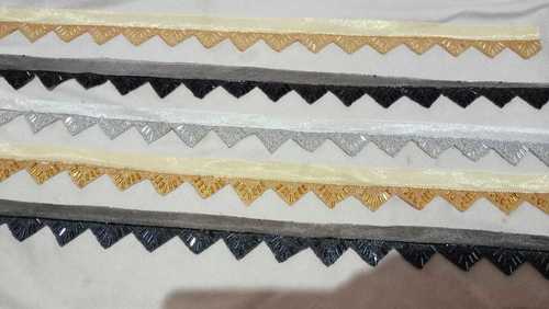 White Stone Lace - 9 Meter Length | Embroidered One Sided All Color Options Bead Decoration Ideal for Sarees Dresses Lehengas Kids Wear Craft Items