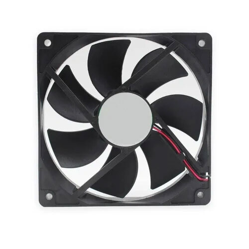 Panel DC Cooling Fan - Plastic Material 7 Blades Black Color | 1 Year Warranty DC Powered