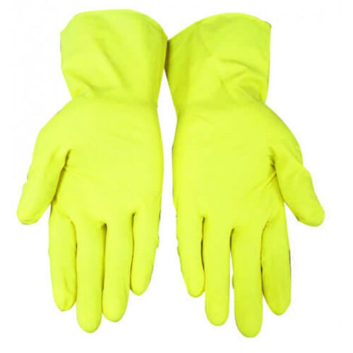 KW 543 Yellow Thin Kitchen Gloves - High-Quality Durable Material, Full-Finger Style, Elegant Yellow Color | Maximum Grip for Kitchen and Industrial Use