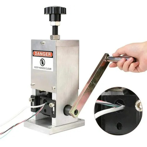 Manual Copper Wire Stripping Machine - Color: Silver